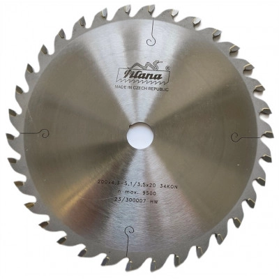 Пила дисковая TCT "Pilana" 200x4.3-5.1/3.5x20 z34  93 KON